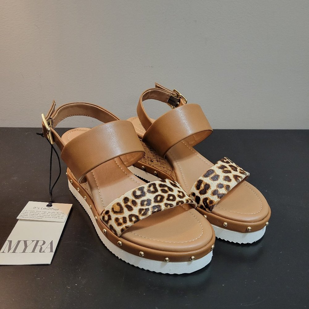 ***LAST PAIR***  MYRA HAIRON LEATHER WEDGE